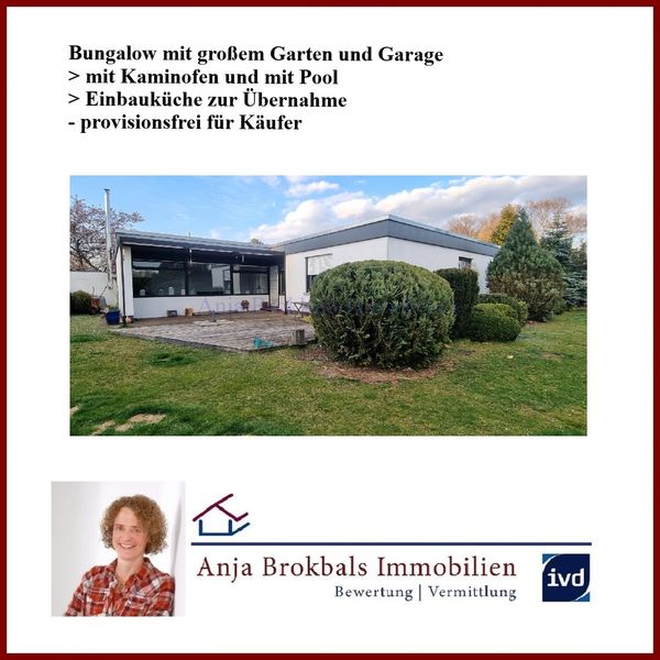 Bungalow mit großem Garten und Garage - provisionsfrei für Käufer
